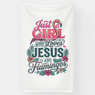 Christelijke Flamingo Meisje Vintage Spandoek