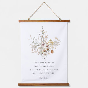 Christelijke Floral Wall Art Isaiah 40:8 Hangend Wandkleed