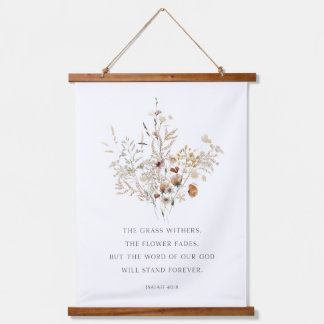 Christelijke Floral Wall Art Isaiah 40:8 Hangend Wandkleed