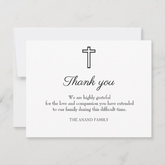 Christelijke Funeral Bereavement Bedankkaart (Voorkant)