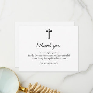 Christelijke Funeral Bereavement Hartelijk dank Bedankkaart