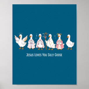 Christelijke gans Jezus houdt van domme gans relig Poster