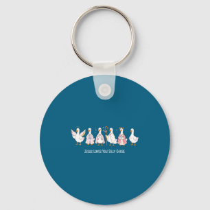 Christelijke gans Jezus houdt van domme gans relig Sleutelhanger