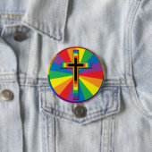 Christelijke Gay Pride Pin Button, Ronde Button 7,6 Cm (In situ)