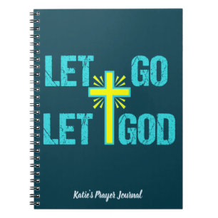 Christelijke gebed laat God monogram gaan Notitieboek