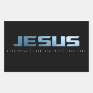 Christelijke geloofsbijbel Verse: Way Truth Life J Rechthoekige Sticker