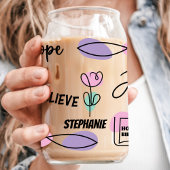 Christelijke geloofsnaam blikvorm glas