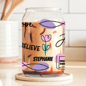 Christelijke geloofsnaam blikvorm glas