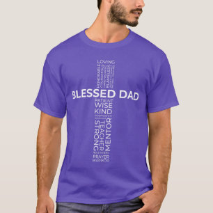 Christelijke gezegende vader kruis vadersdag vinta t-shirt