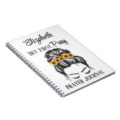 Christelijke Gift Prayer Quote First Pray Sunflowe Notitieboek (Rechterzijde)