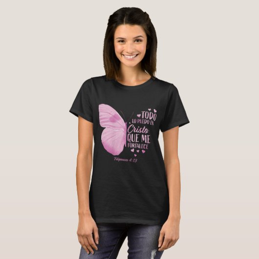 Christelijke Gift Women Spaans Religieus Verse Say T-shirt (Voorkant volledig)
