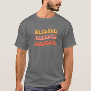 Christelijke Gifts Groovy Blessed Christelijke Vin T-shirt