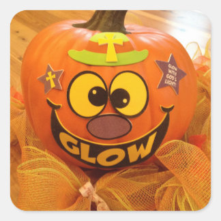 Christelijke Glow Happy Halloween pompoen Stickers