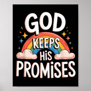 Christelijke God Houdt Zijn Beloften Regenboog Wol Poster