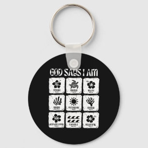  Christelijke God Say I Am Flower Beach Hawaii Sleutelhanger
