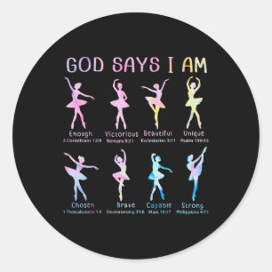 Christelijke God zegt dat ik ben Bijbelvers Tie Dy Ronde Sticker
