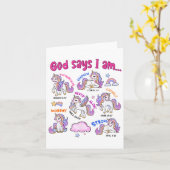 Christelijke God zegt dat ik eenhoorn bijbelvers r Kaart (Gele Bloem)