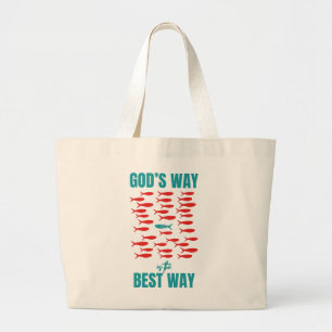 Christelijke GODS WEG BESTE MANIER Sardines Grote Tote Bag