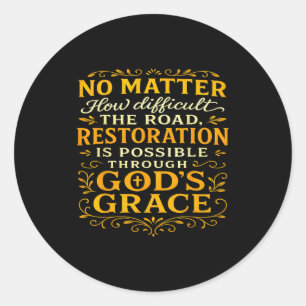 Christelijke Godsdienst God Herstel Gebeds Gebasee Ronde Sticker