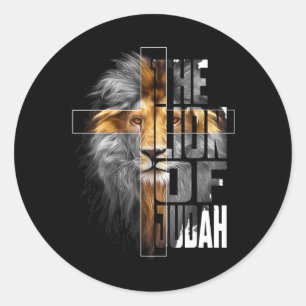 Christelijke godsdienstige Jezus de Leeuw van Juda Ronde Sticker