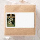 Christelijke Gold Cross Easter Lily Etiket (Insitu)