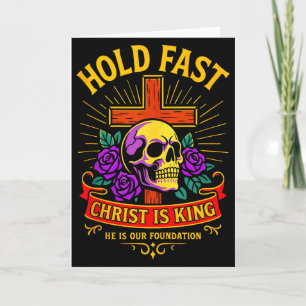 Christelijke gotische schedel kruis houd vast Jezu Kaart