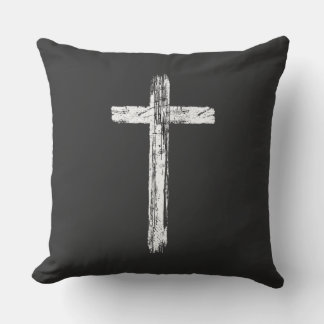 Christelijke Grunge Kruis Vierkant Kussen