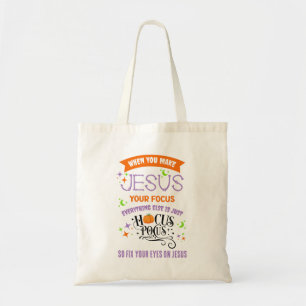 Christelijke Halloween FOCUS OP JESUS Hocus Pocus Tote Bag
