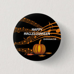 Christelijke Halloween HALLELUJAHEEN   Pompoen Ronde Button 3,2 Cm