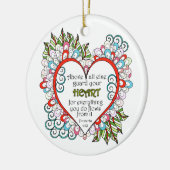 Christelijke hartenproverblade keramisch ornament (Links)