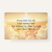 Christelijke hemelse wolkenkerk badge (Achterkant)