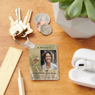 Christelijke herdenkingsfotobirdentuin natuur sleutelhanger