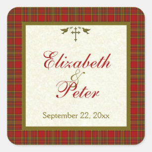 Christelijke herfst 1,5-inch Square Wedding Sticke Vierkante Sticker