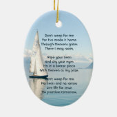 Christelijke herinnering Keepsake zeilboot zeilboo Keramisch Ornament (Achterkant)