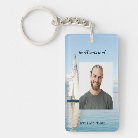 Christelijke herinnering Keepsake zeilboot zeilboo Sleutelhanger (Voorkant)