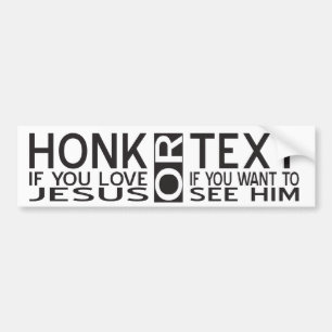 Christelijke Humor Funny Car Bumpersticker Zwart