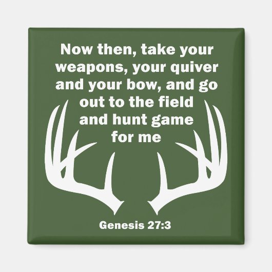 Christelijke Hunter Hunting Genesis 27:3 Magneet (Voorkant)