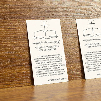 Christelijke Huwelijksgebedkaart Bijbel Schrift Visitekaartje