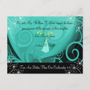 Christelijke huwelijksuitnodiging Blue Cala Lily Uitnodiging Briefkaart