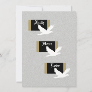 Christelijke huwelijksuitnodiging — geloof, hoop & kaart