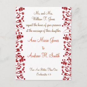 Christelijke huwelijksuitnodiging uitnodiging briefkaart