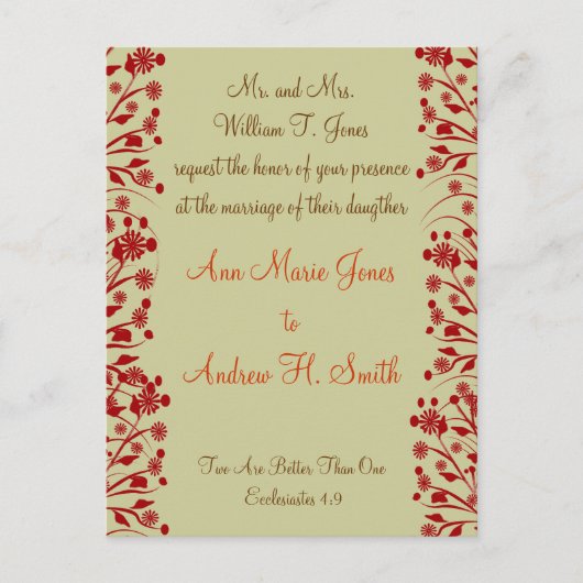 Christelijke huwelijksuitnodiging uitnodiging briefkaart (Voorkant)