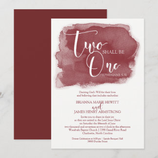 Christelijke huwelijksuitnodiging - Waterverf Mars Kaart