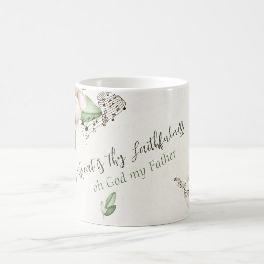 Christelijke Hymn Magnolia Script Waterverf Koffiemok (Center)