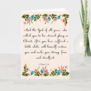 Christelijke inspirerend Kunst - 1 Peter 5:10 Feestdagen Kaart