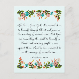 Christelijke inspirerend kunst - 2 Korintiërs 5:18 Briefkaart