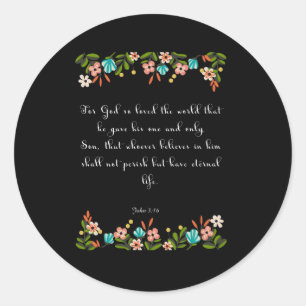Christelijke Inspirerend kunst - John 3:16 Ronde Sticker