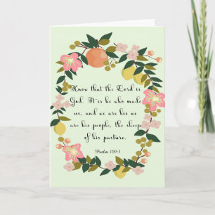 Christelijke inspirerend kunst - Psalm 100:3 Feestdagen Kaart