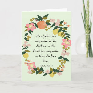 Christelijke inspirerend kunst - Psalm 103:13 Feestdagen Kaart