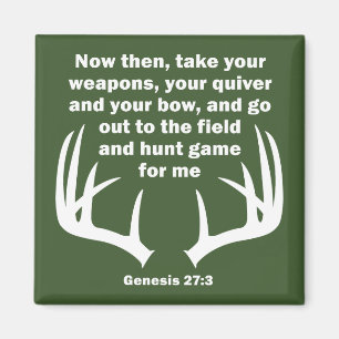 Christelijke jager Jagen Genesis 27:3 Magneet